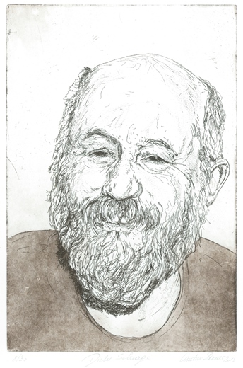 Andrea Bauer_Portraitradierung Dieter Schrage_2013_MV 30x20cm_xx